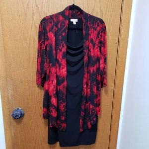 Dress Barn red and black dress.  Size 16W